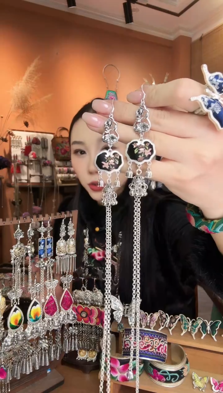 刺绣纯手工民族风耳环