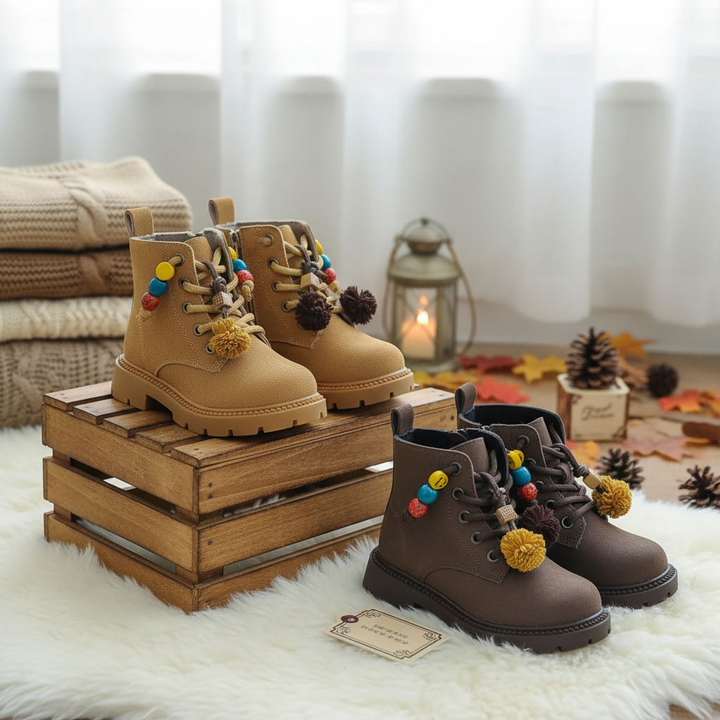 【肉妈专属】5605二棉马丁靴男女童软底时尚酷感加绒冬季儿童鞋子