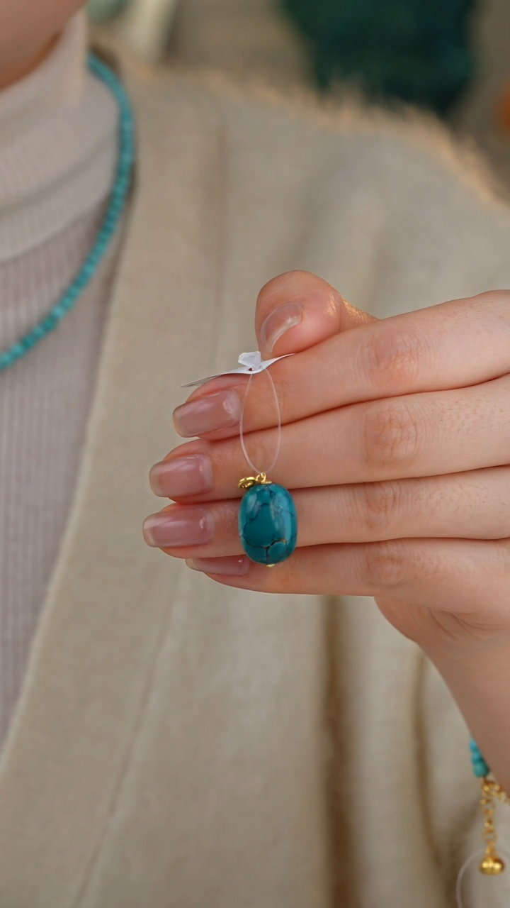 【闪购商品】绿松石吊坠(不含链)18K金镶嵌1