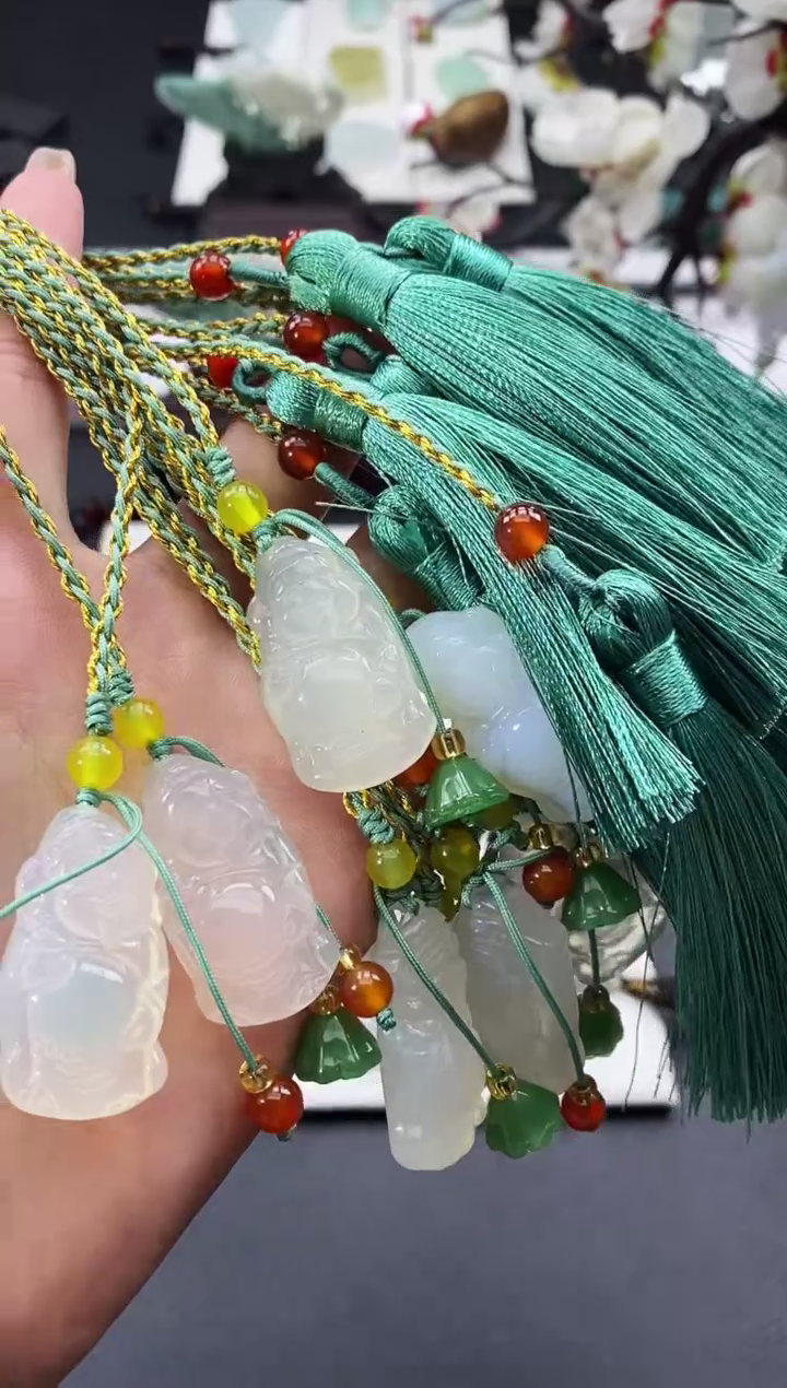 【闪购商品】玛瑙/玉髓车挂合金天然玉髓A货