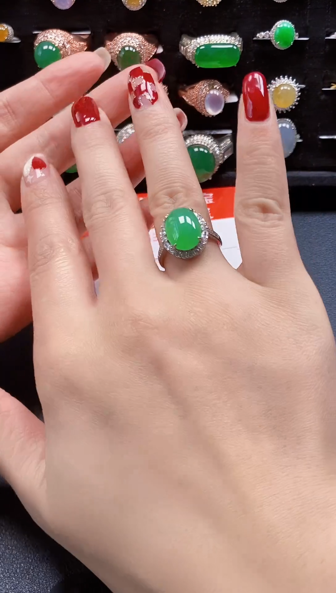 【闪购商品】翡翠戒指银S925镶嵌0328