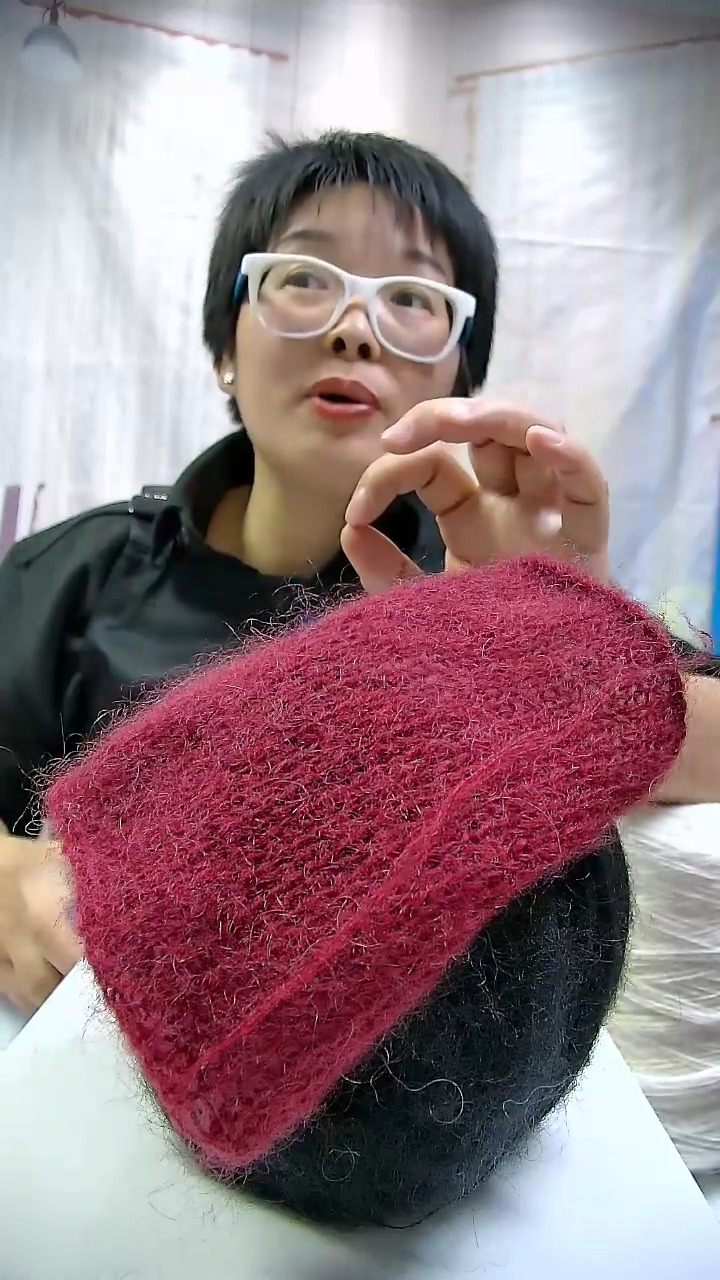  【G315酒红色】进口万支马海毛1团(5两)(适用6号针)  