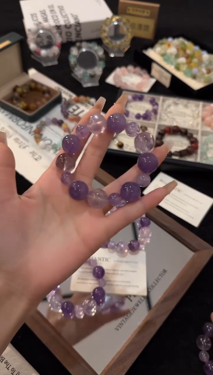 未镶嵌手链水晶紫水晶x3174