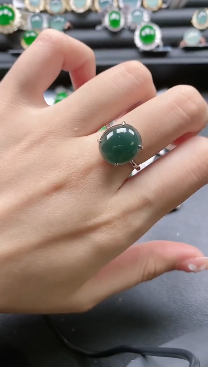 【闪购商品】翡翠戒指银S925镶嵌51511