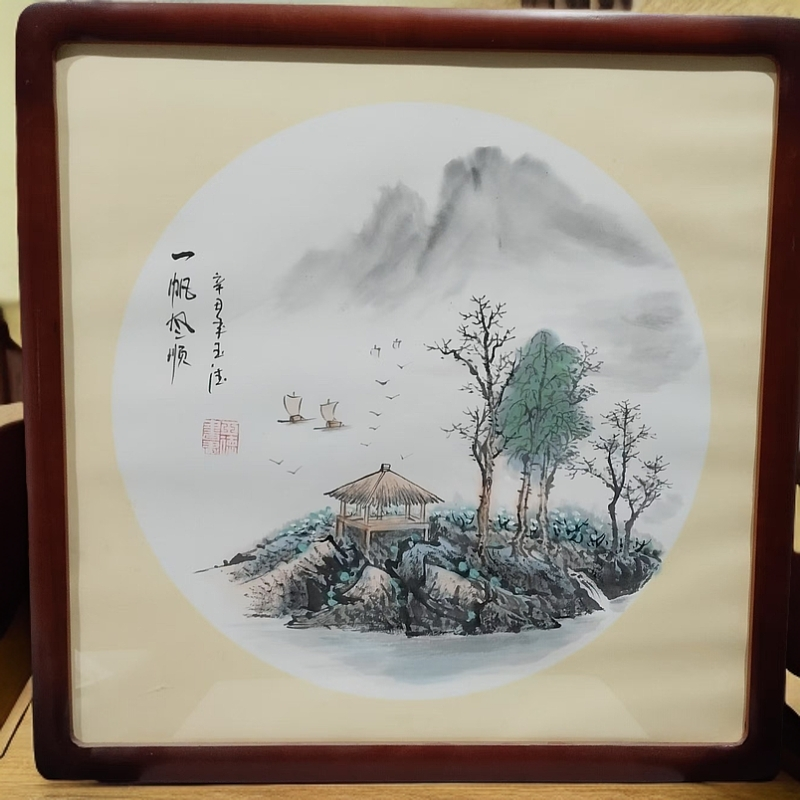国画山水画春与清溪长客厅装饰画艺术挂画