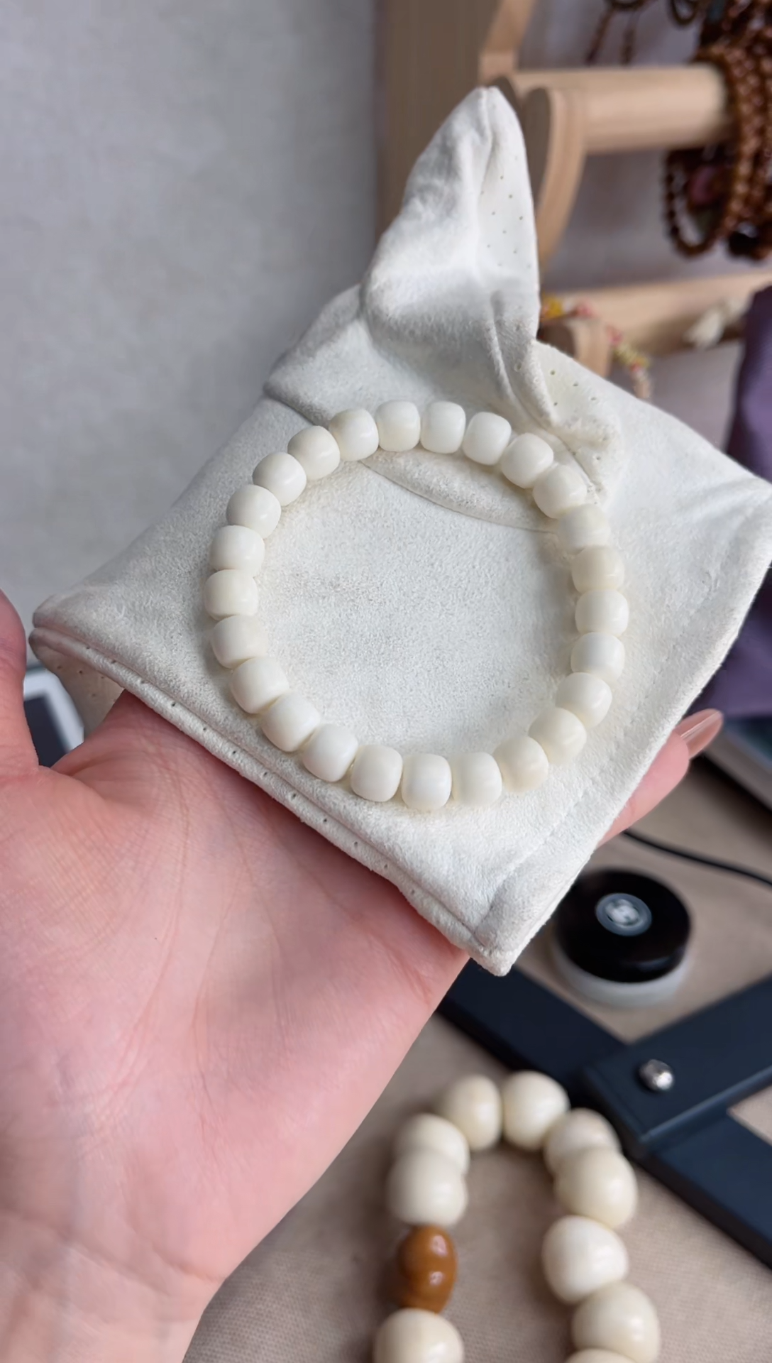 【闪购商品】菩提根/象牙果手串白玉菩提桶珠8*9mm手串