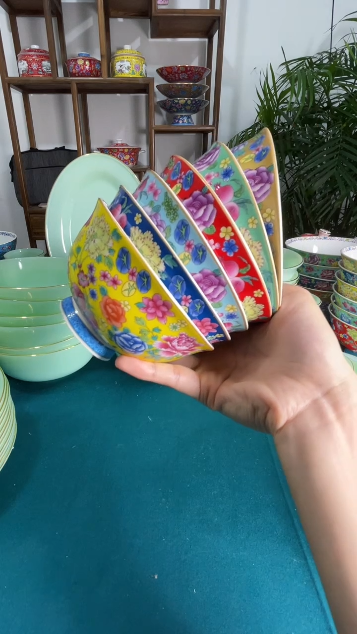 ·4.5英寸珐琅碗6个口径12厘米