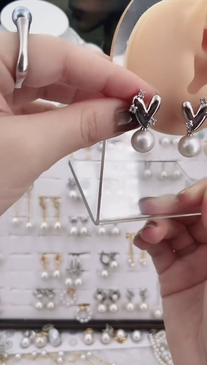 合金耳饰淡水珍珠125