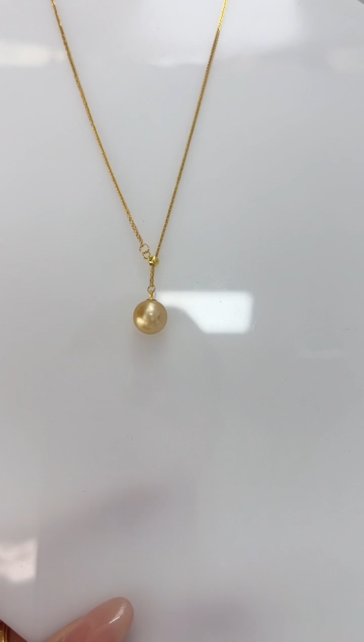 【闪购商品】海水珍珠DA银S925镶嵌金珠套链 9 J195