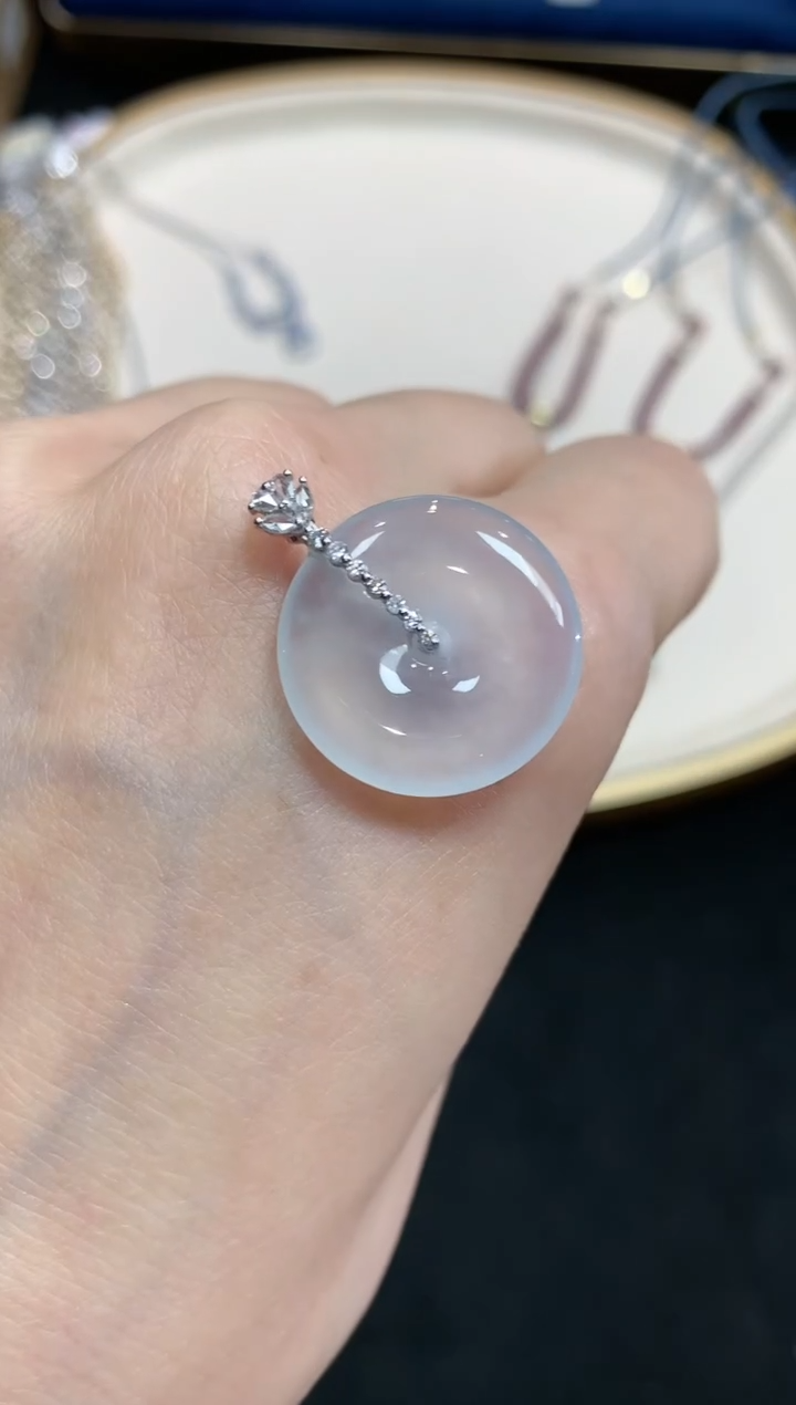 【闪购商品】翡翠吊坠(不含链)18K金镶嵌W351|4980