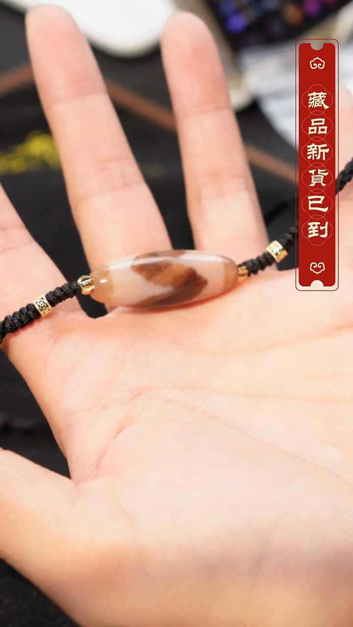 玛瑙/玉髓（覆膜）颈饰未镶嵌虎牙天珠吊坠2-0118