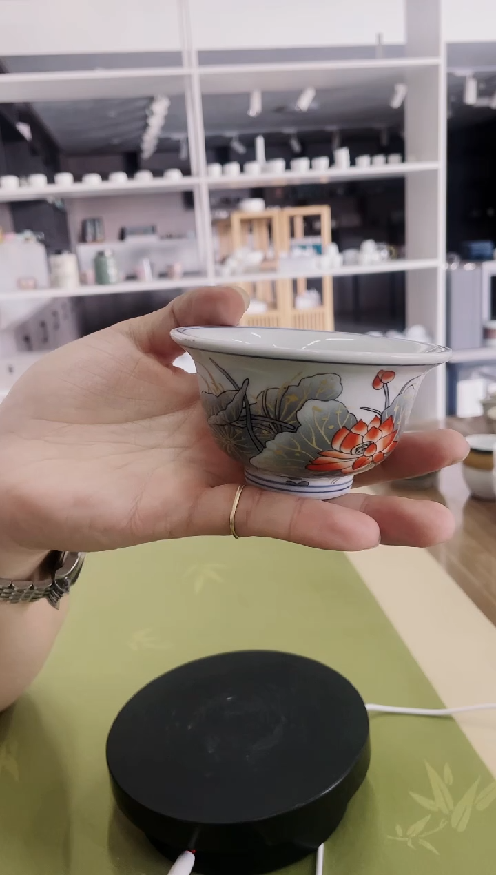 【闪购商品】【席欢李商城】荷花压手杯