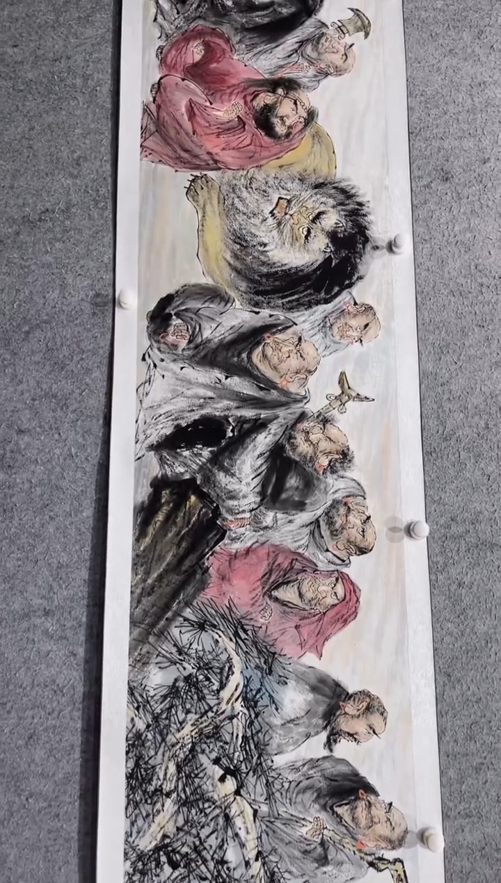国画张传亭老师的红袍作品