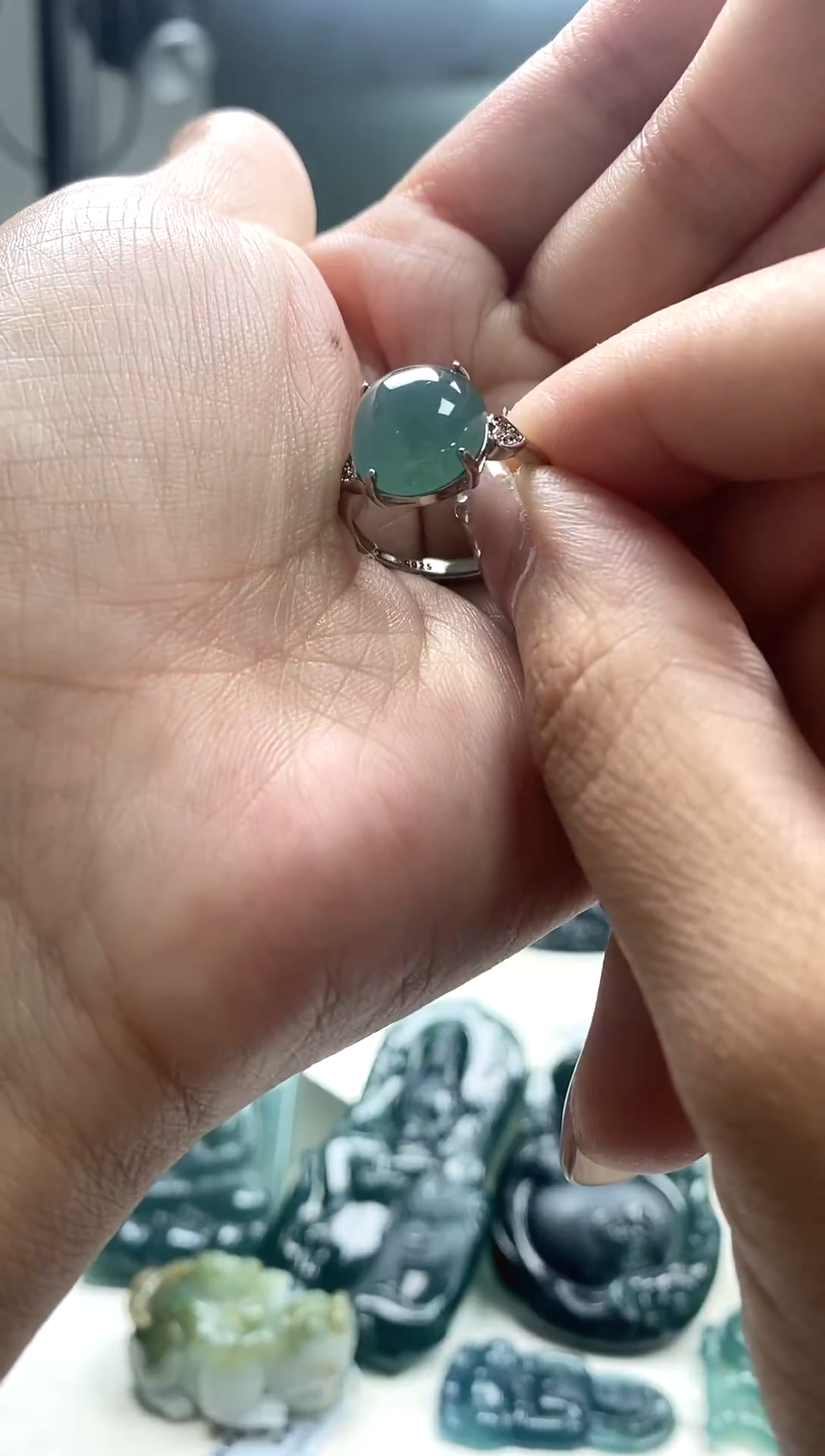 翡翠银S925镶嵌颈饰翡翠