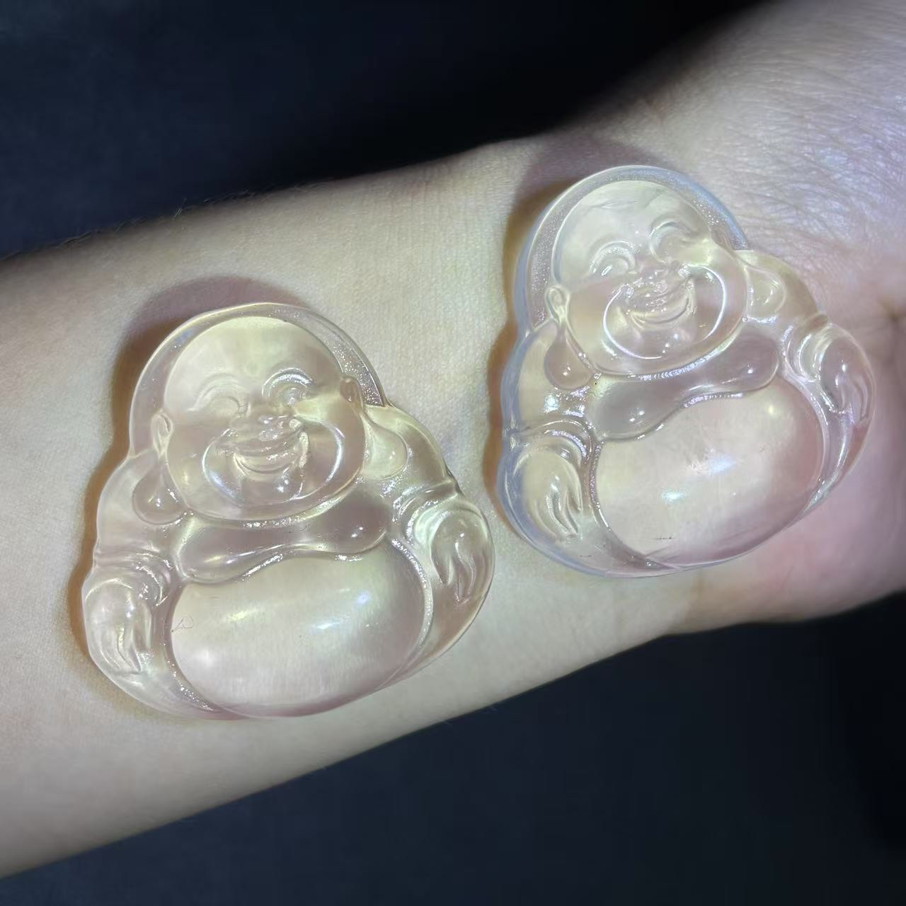 C11196卡40左右-白阿赛白水晶佛公-配珠链多样性发其一