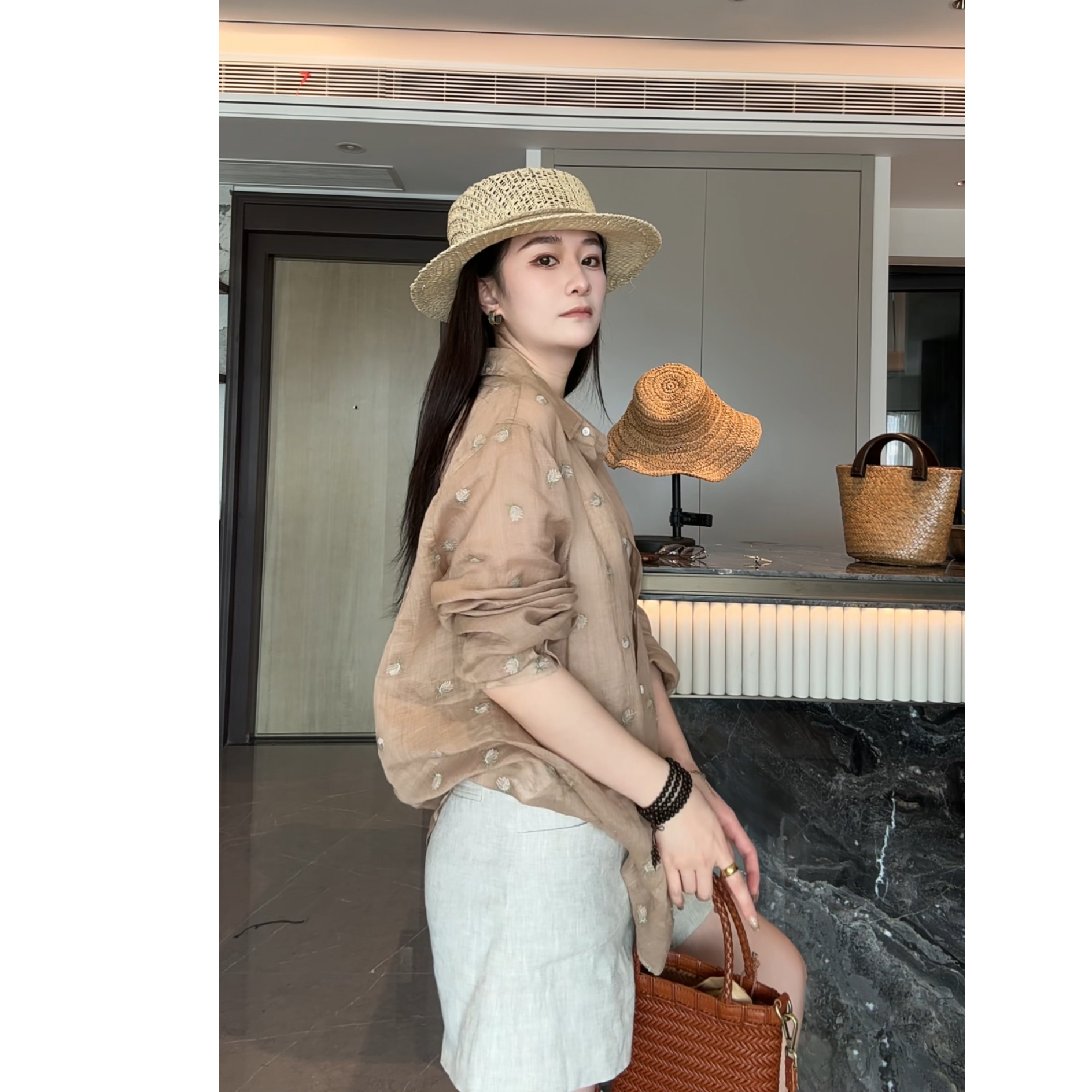 气质长袖时尚休闲百搭小众设计感衬衫 69031