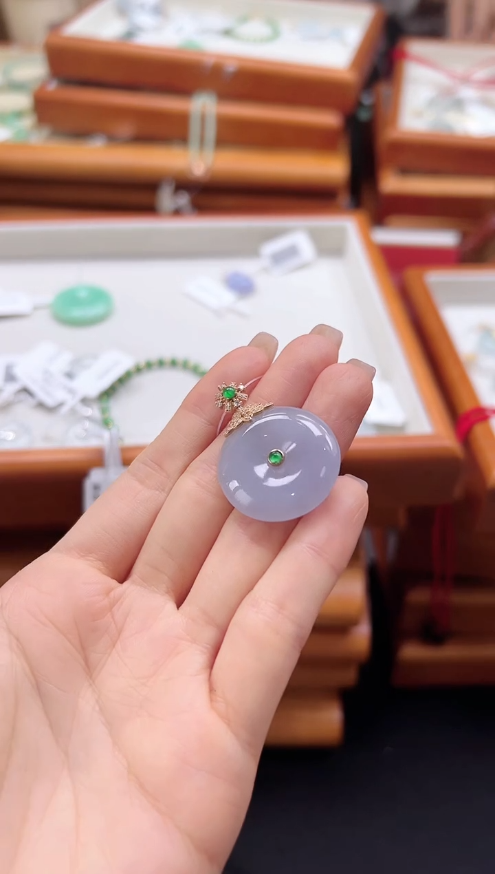 【闪购商品】翡翠18K金镶嵌颈饰DFZ0313-33