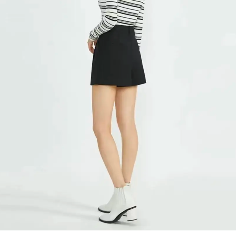 阿玛施AMASS【绵羊毛短裤】复古时尚高腰显瘦百搭短裤5100311