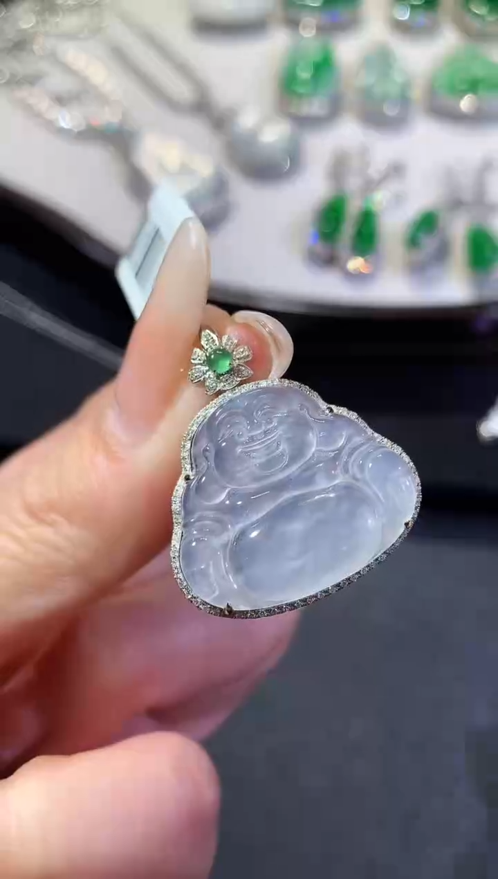 【闪购商品】翡翠吊坠(不含链)18K金镶嵌12-佛公