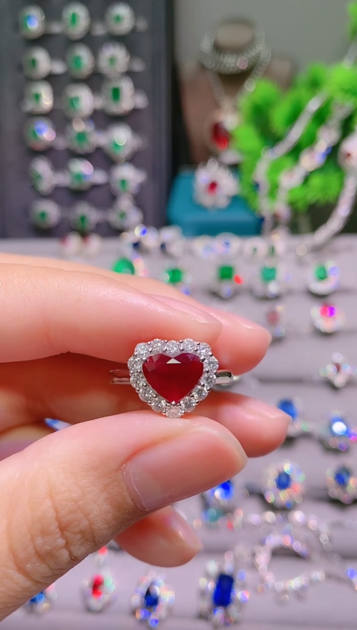 18K金镶嵌18K金戒指红宝石悟*?.