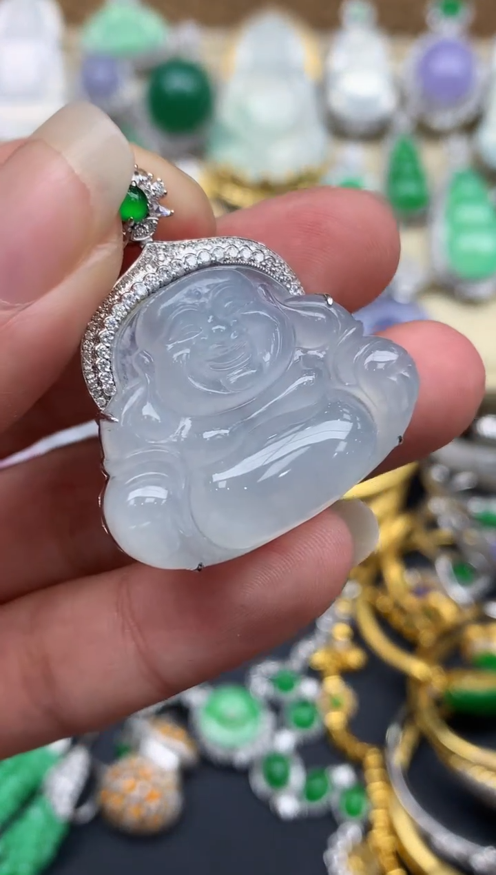 【闪购商品】翡翠吊坠(不含链)18K金镶嵌480-中国好珍宝