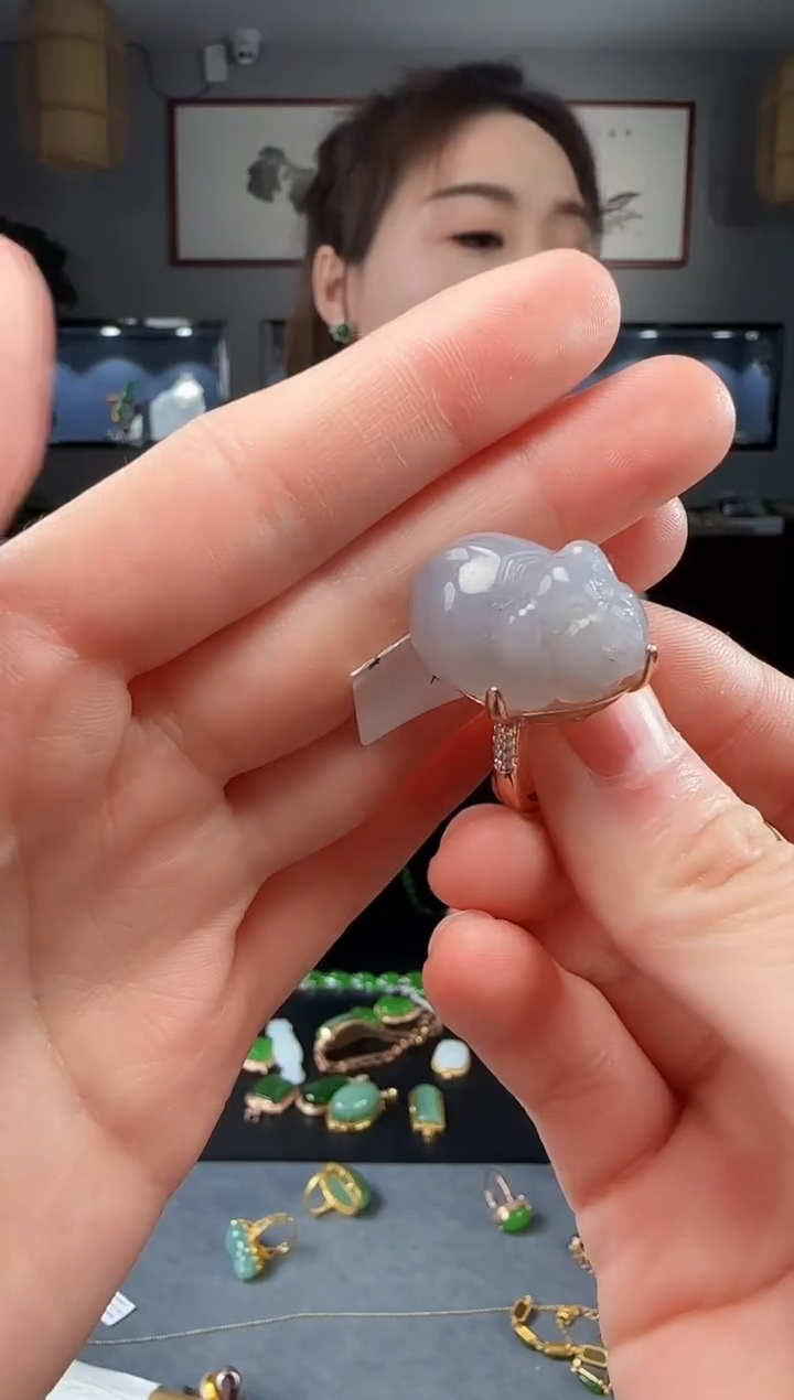 【闪购商品】和田玉戒指银S925镶嵌1