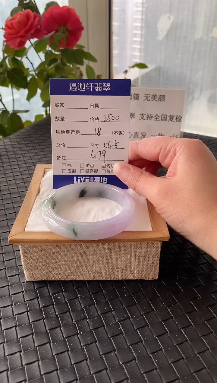 未镶嵌手镯翡翠丽*玲54.5圈口 L179编码