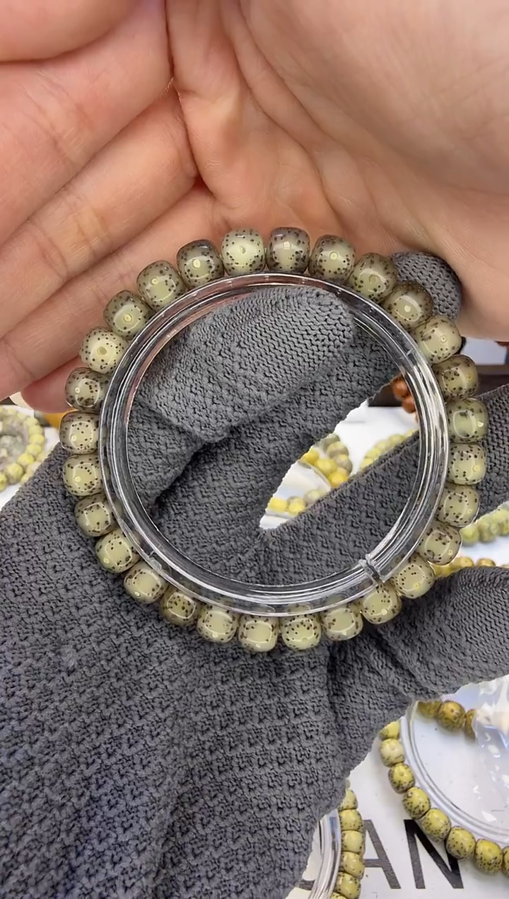 手串星月菩提8/7 正月留白 全玉化 同枝果   A8