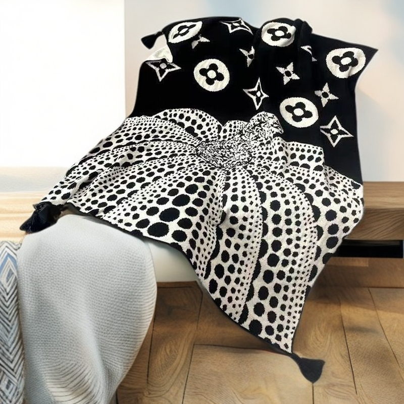 ins复古半边沙发毯子午休客厅盖毯休闲办公室午睡针织毛毯
