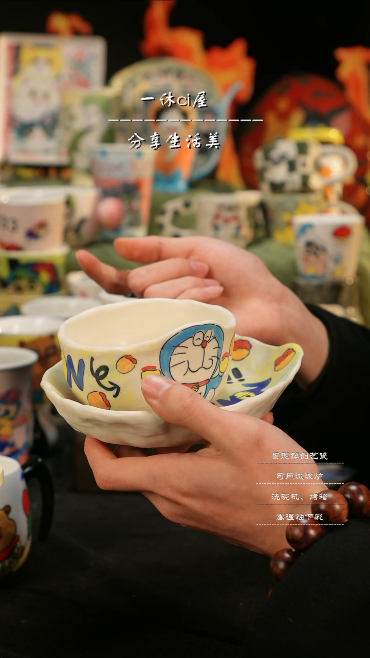 【闪购商品】摆件亲工手绘陶瓷-套组