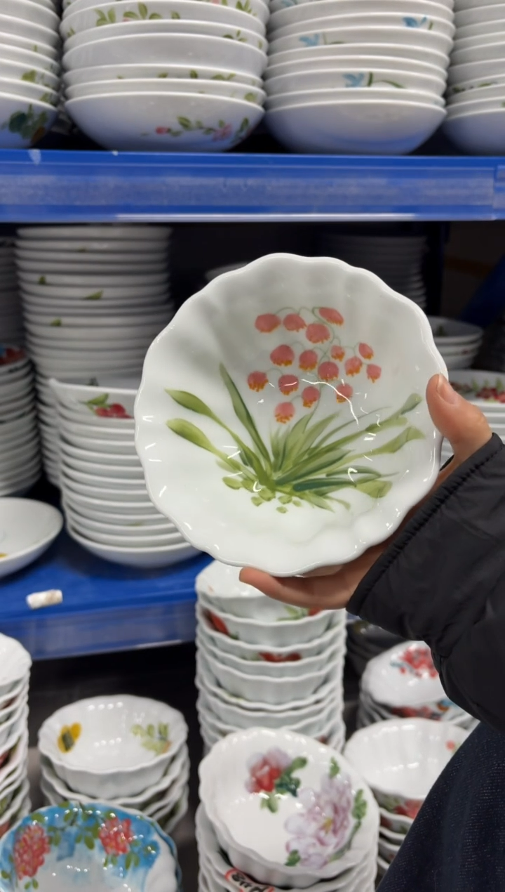 景德镇高温陶瓷食品级手绘釉中彩-花边碗