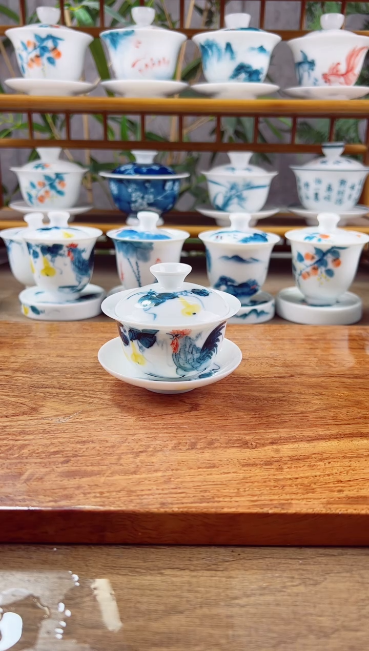 【闪购商品】微瑕葫芦公鸡80ml三才盖碗