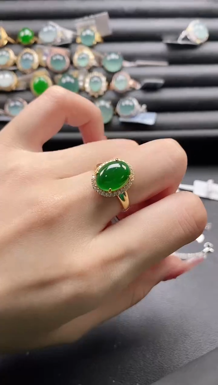 【闪购商品】翡翠戒指银S925镶嵌1111