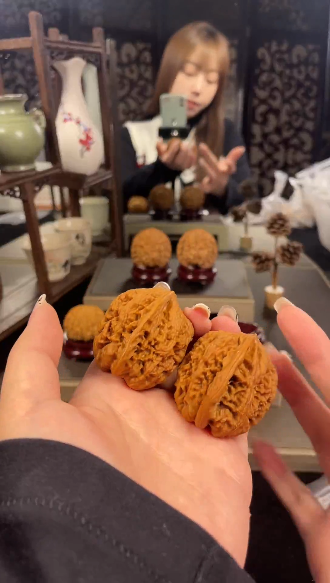 【闪购商品】文玩核桃把件将军膀39尺-4