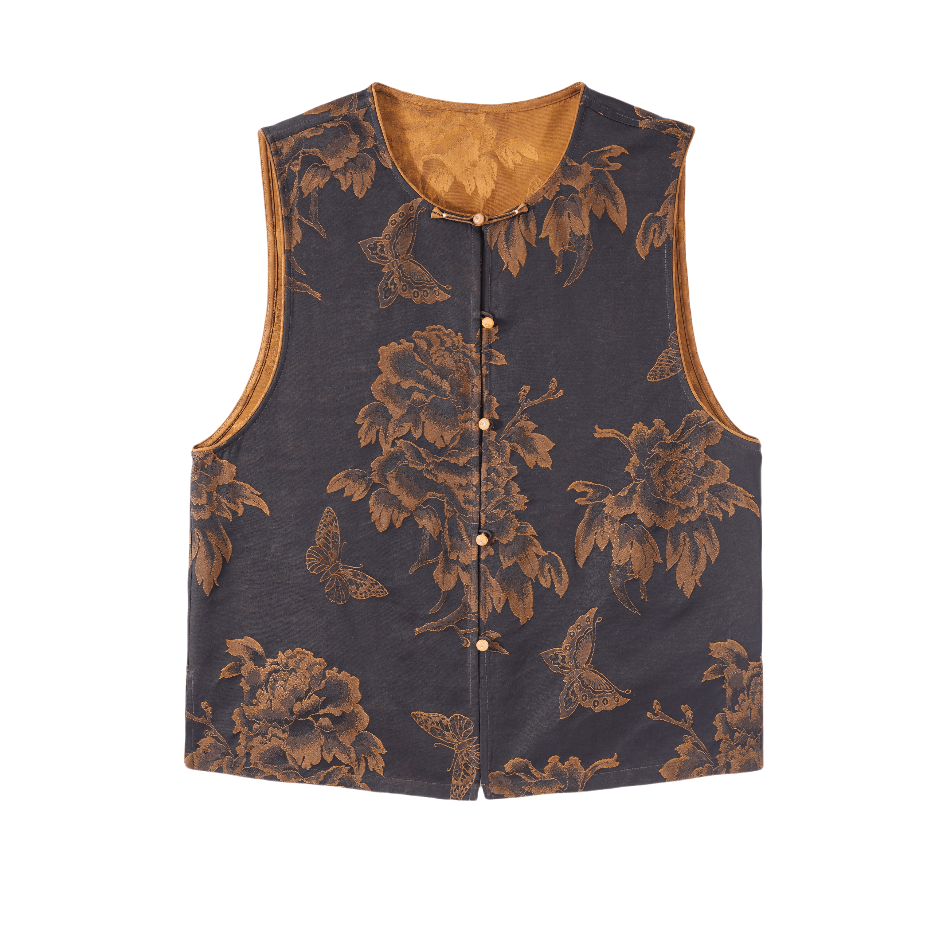 墨缕-YZQS257666新中式桑蚕丝中国风复古时尚气质马甲女