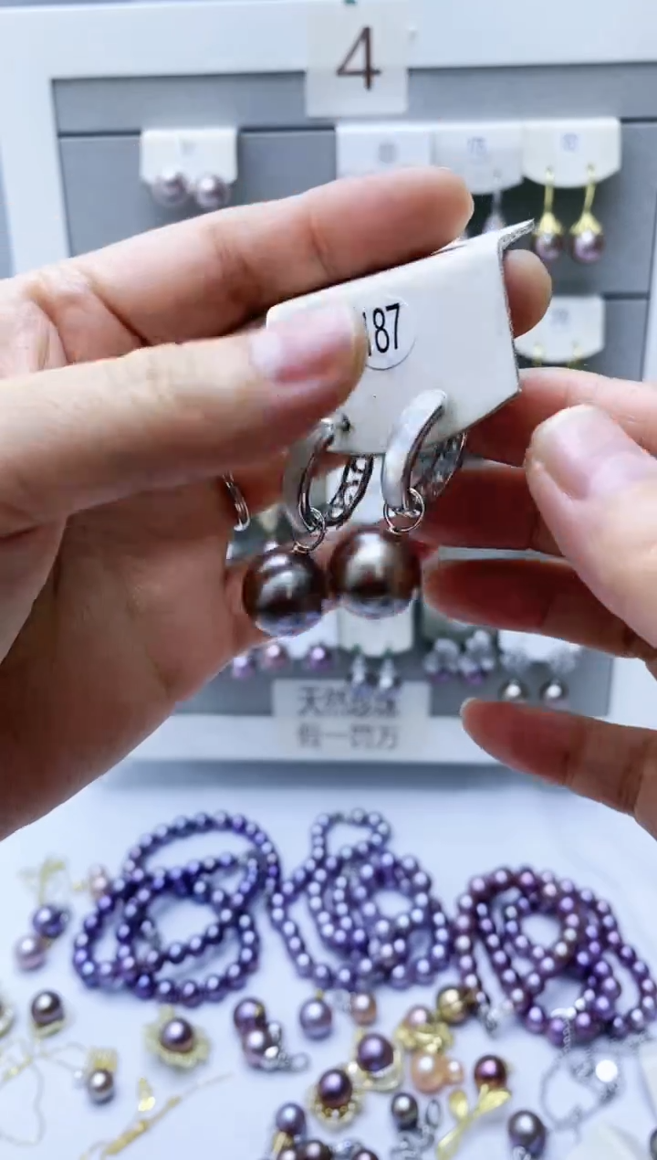 【闪购商品】淡水珍珠耳饰银S925镶嵌187