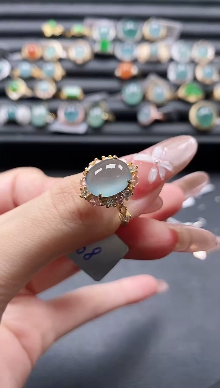 【闪购商品】翡翠戒指银S925镶嵌1111