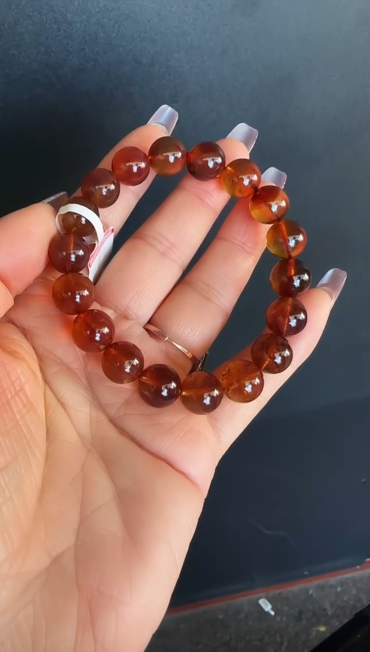 手串琥珀未镶嵌#6缅甸琥珀紫罗兰手串11mm