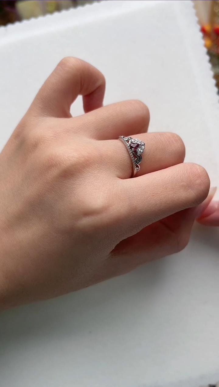 【闪购商品】红宝石戒指银S925镶嵌aj3658