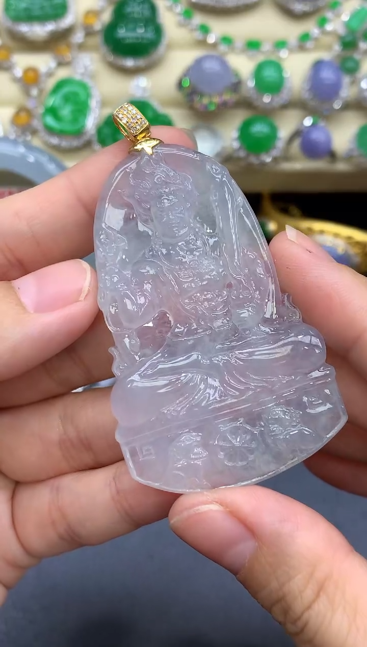 颈饰18K金镶嵌翡翠419-中国好珍宝