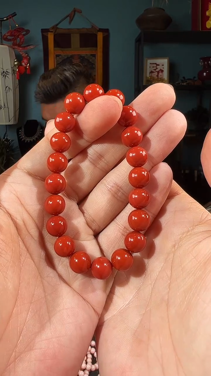 【闪购商品】南红玛瑙手串未镶嵌10+圆珠甘南柿子黄