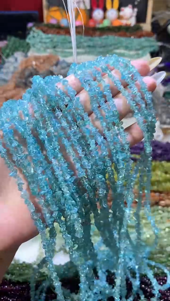 水晶珠宝半成品未镶嵌小蓝磷灰