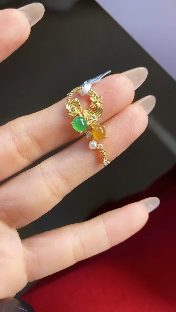 颈饰银S925镶嵌翡翠12