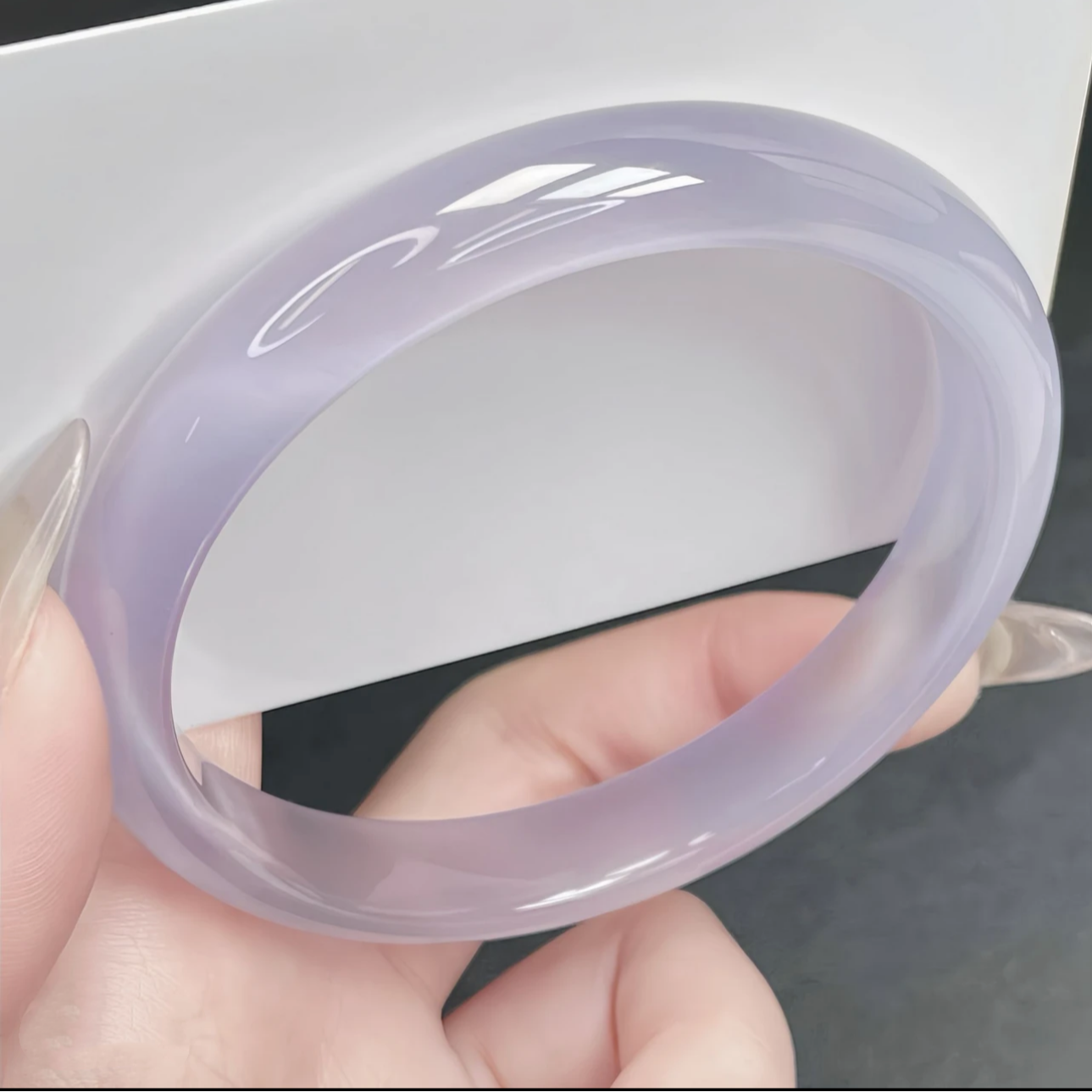 54圈口冰冰紫手镯淡雅华贵冰透款