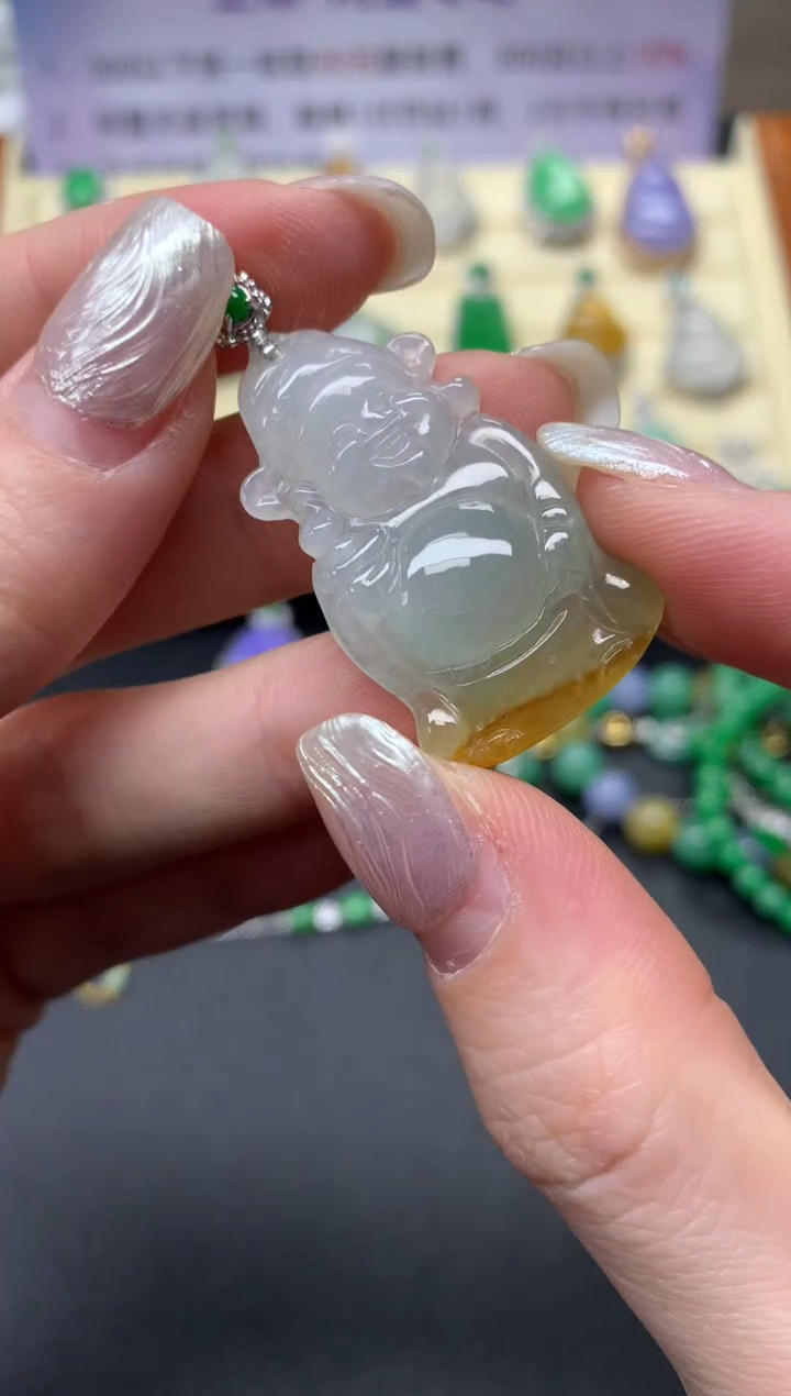 【闪购商品】翡翠吊坠(不含链)18K金镶嵌吊坠|900+90