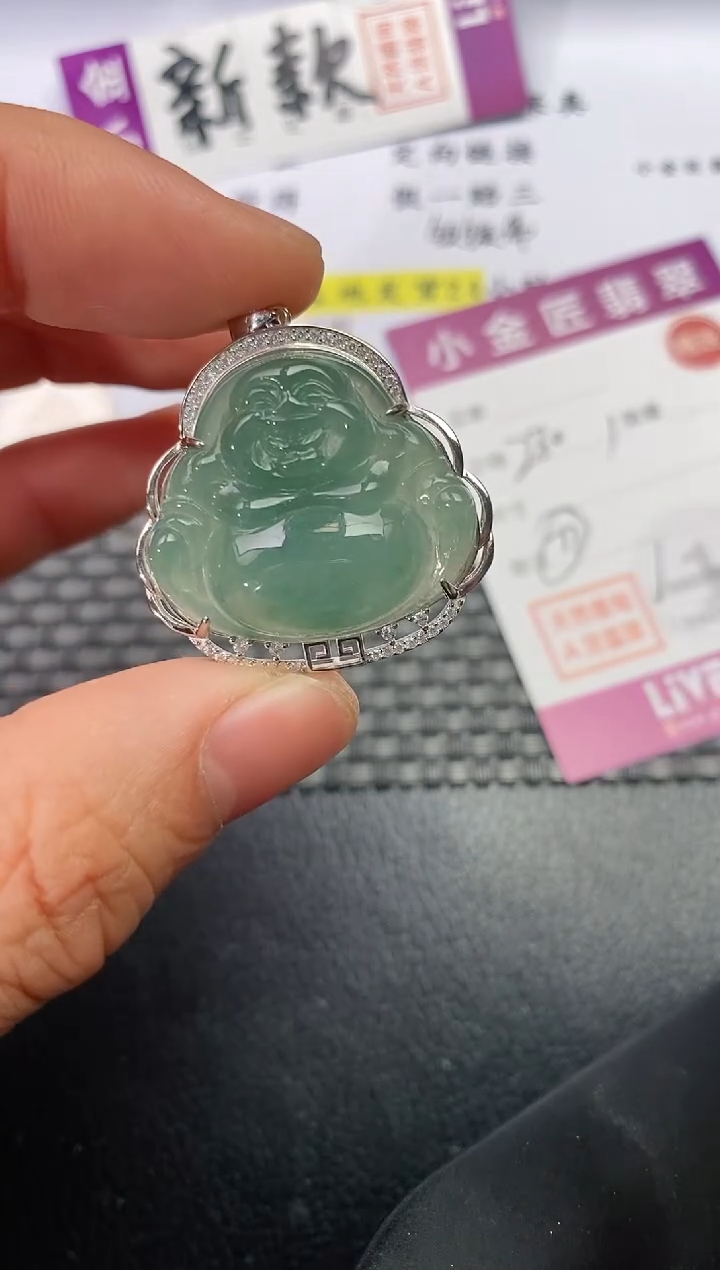 吊坠(不含链)银S925镶嵌翡翠承*挂件