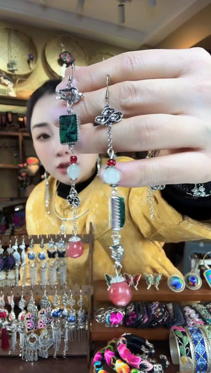 刺绣非遗刺绣民族风耳环