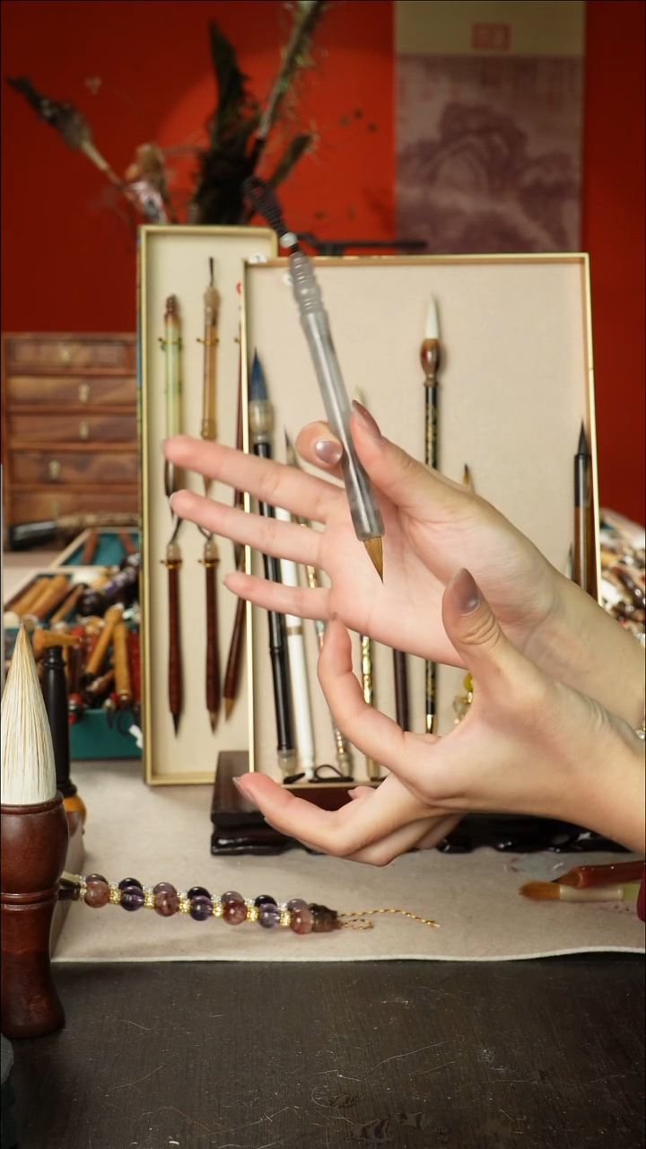 79号闪孤品高货毛笔链接 清水试笔 蘸墨不退