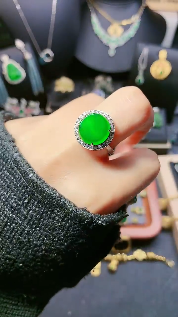 【闪购商品】翡翠戒指银S925镶嵌戒指