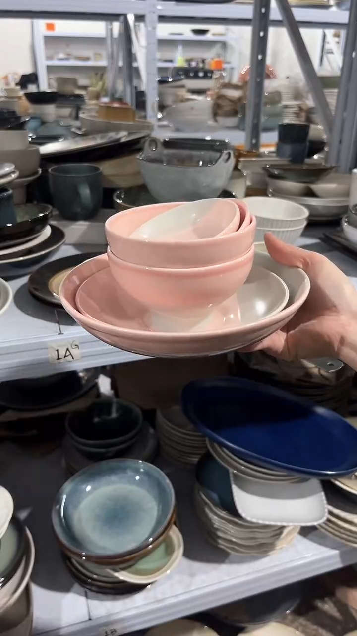 【闪购商品】瓷片外贸尾货瑕疵满20包邮X6 樱花粉六件套